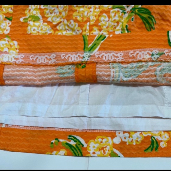 Lilly Pulitzer White Strapless Dress with Orange Floral Skirt - Picture 8 of 8